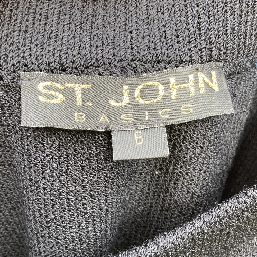 Vtg St. John Basics Black Label Santana Knit Skirt, Black, Made in USA - Picture 4 of 7